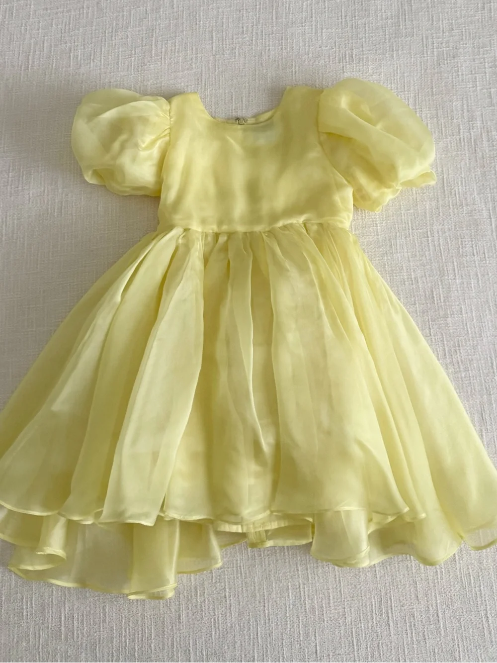 Bardot Girls Yellow Puff Sleeve Formal Dress